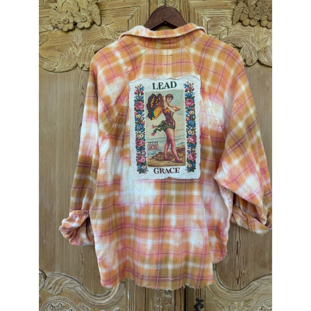 Moonshine Salvage Lead With Grace Fairy Flannel Shirt Boho Cottagecore M - Picture 7 of 12